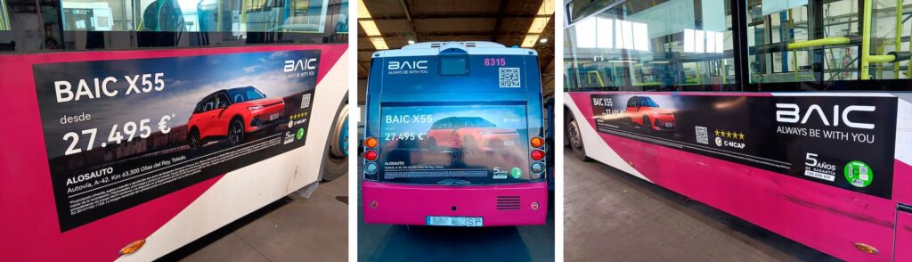 Diseño de vinilos para autobuses de Toledo