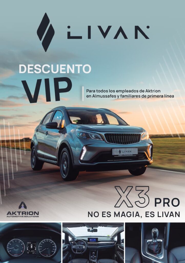 Flyer informativo de descuento en un vehículo